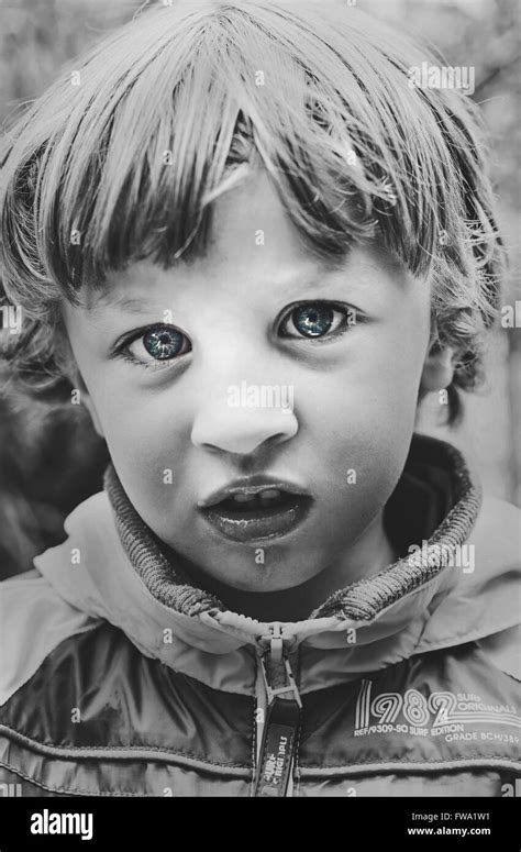 Close Up Portrait Of The Boy Stock Photo Alamy
