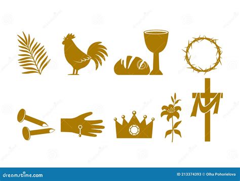 Christian Easter Praying Hands And Crosses Vector Illustration
