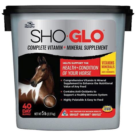 Animed vitamin e and selenium crumblet horse feed supplement fills in nutritional. SHO-GLO VITAMIN AND MINERAL SUPPLEMENT FOR HORSES