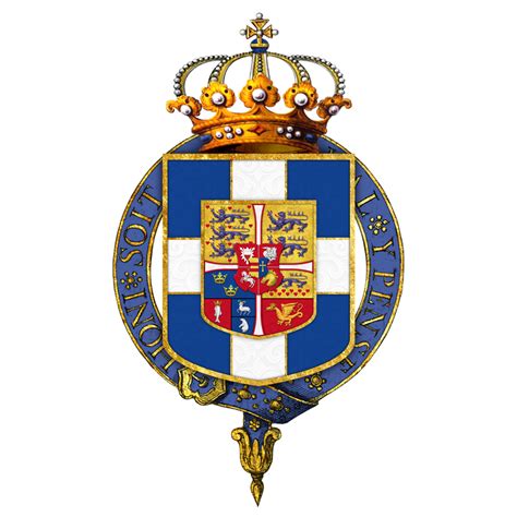 Garter-encircled coat of arms of George II, King of the ...