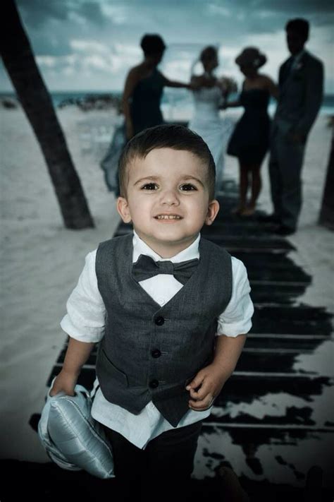 Cutest Ring Bearer Grey Toddlers Linen Suit Beach Wedding Beach