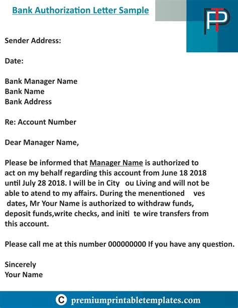 Money Withdrawal Authorization Letter
