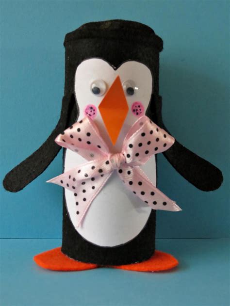 This is a great toilet paper roll craft idea! Winter Penguin Toilet Paper Roll Craft | FaveCrafts.com