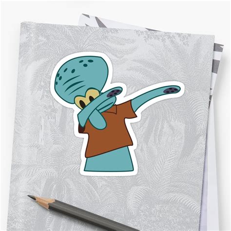 Squidward Dab Stickers By Sweetslay Redbubble
