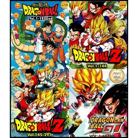 Dvd Dragon Ball Z Gt Collection Full Tv Series 4 Box Sets