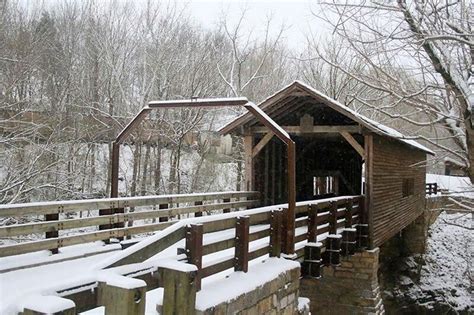 Snow Covered Bridge 2015 Covered Bridges Places Winter Scenery
