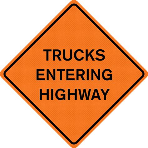 Trucks Entering Highway Mesh Sign 36 X 36 At