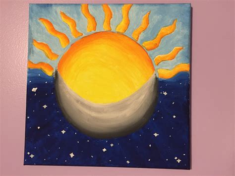 Easy Painting Ideas Moon And Sun Pic Zit