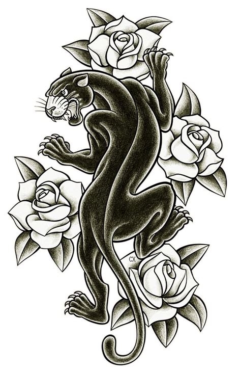 Black Panther Tattoo Art Print By Retrocrix Panther Tattoo Black