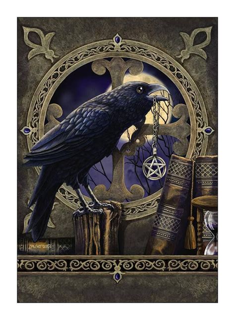Raven With Pentacle Raven Art Crow Art Raven Totem Wiccan