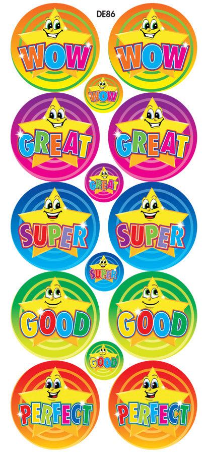 De86 Reward Stickers Super Stars Discovery Educational