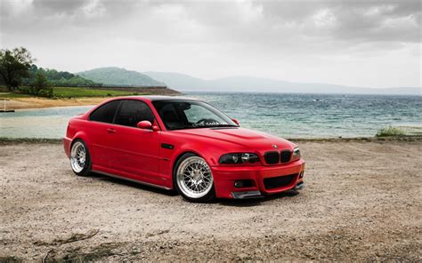 Download Wallpapers Bmw M3 E46 Red Coupe Exterior E46 Tuning Red