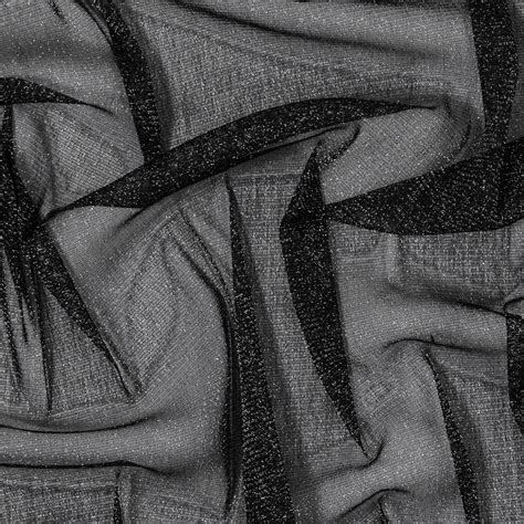 Italian Black Stretch Metallic Mesh Sheer Drapes Cotton Curtains