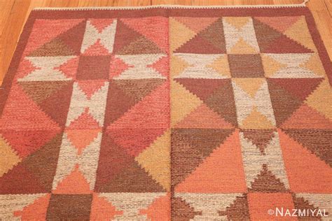 Vintage Flat Woven Scandinavian Swedish Kilim Rug 48897 Nazmiyal