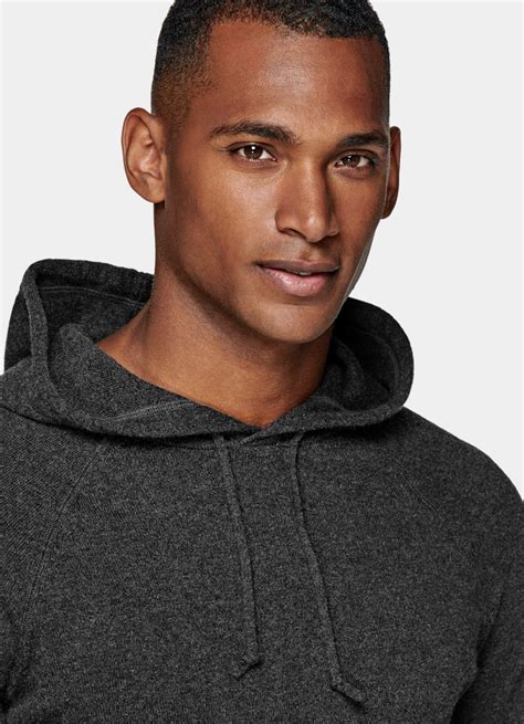 Dark Grey Hoodie Pure Cashmere Suitsupply Online Store