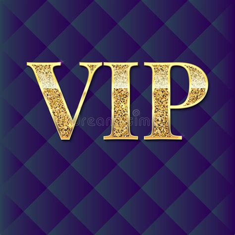 Vip Golden Letters With Glitter On Abstract Quilted Background Luxury