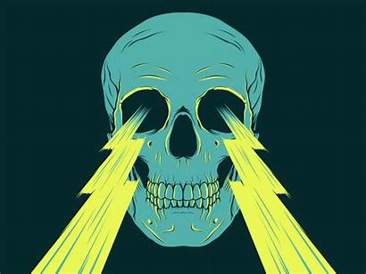 Lightning Skull Animation Bolts Bolt Electric Skulls