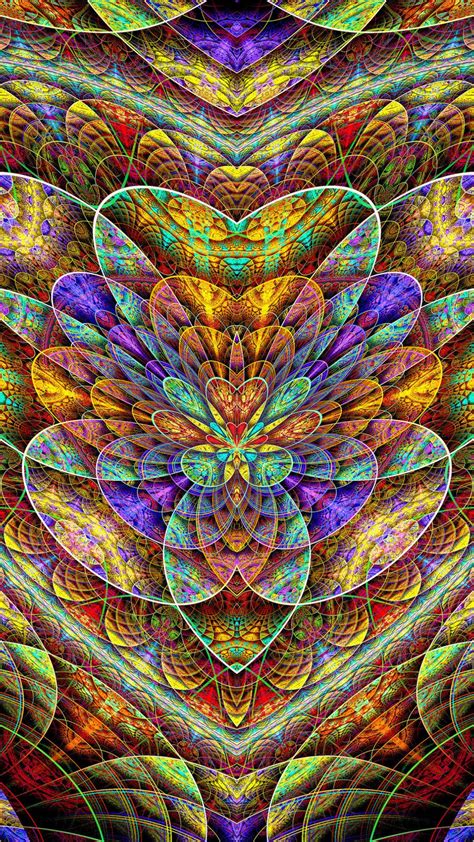 Colorful Fractal Pattern Art 1080x1920 Wallpaper Optical Illusion