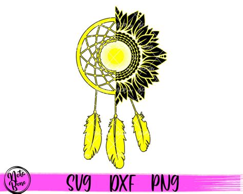 Sunflower Dream Catcher Svg Floral Mandala Svg Feathers Svg Etsy