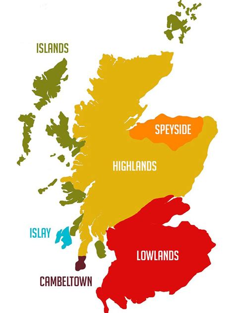 Single Malt Scotch Regions Map