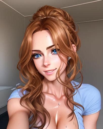 semi realistic anime girl skin highlights hair hig