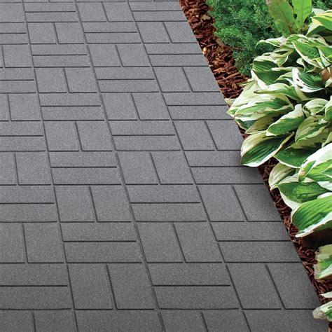 Rubberific Dual Sided 16 In L X 16 In W X 075 In H Gray Rubber Paver