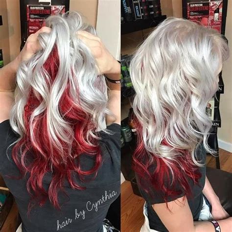 Silver Hair With Red Highlights Highjanda