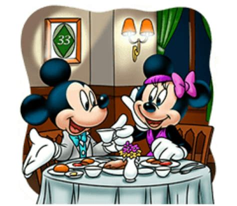 Mickey And Minnie Enjoying Their Date Inside Club 33 Enjoying Their