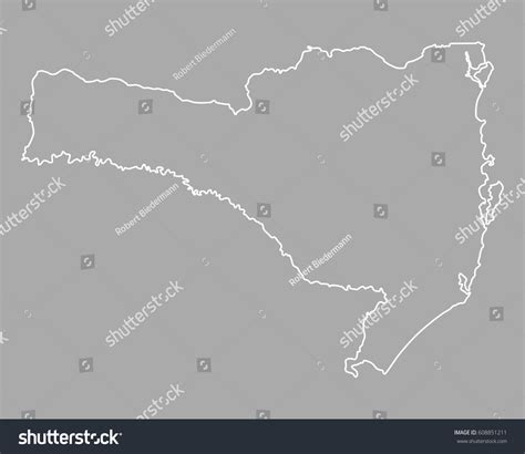 Map Of Santa Catarina Royalty Free Stock Vector 608851211