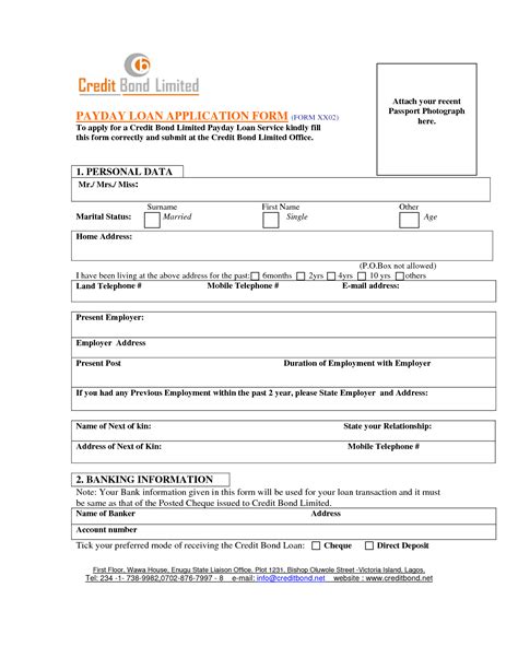 Loan Form Free Printable Documents