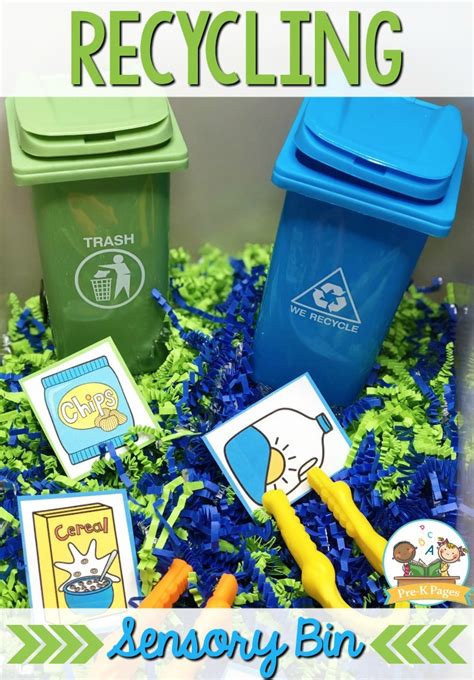 Earth Day Recycling Sensory Bin For Preschool Pre K Pages In 2021