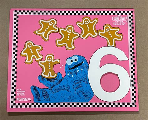 Playskool Cookie Monster Puzzle1973sesame Streetwooden Tray Etsy