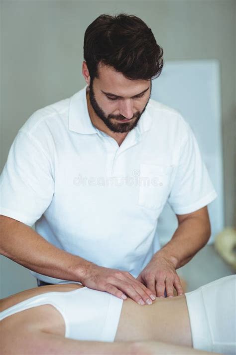 Physiotherapist Giving Back Massage To A Woman Stock Image Image Of Female Doctor 74515983