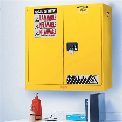 sure grip® ex wall mount flammable safety cabinet 20 gallon m c door yellow