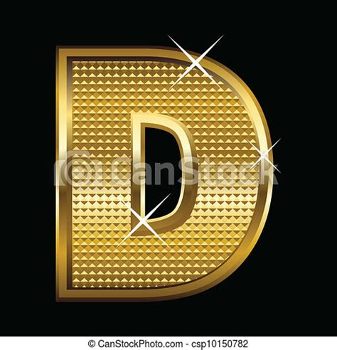 Vector Of Golden Font Type Letter D Csp10150782 Search