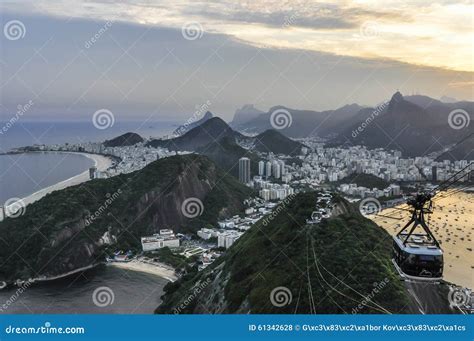 Panoramic View At Sunset In Rio De Janeiro Brazil Stock Photo Image