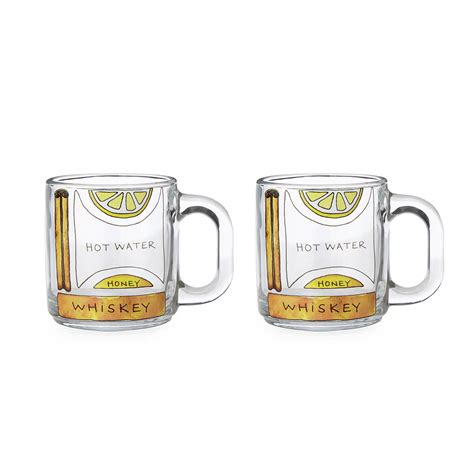 Hot Toddy Diagram Glassware Set Of 2 Glass Mugs Uncommongoods
