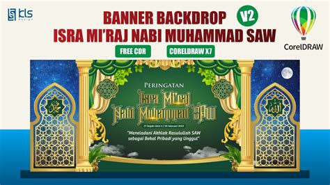 Free Cdr Tutorial Membuat Desain Banner Backdrop Isra Mi Raj Nabi Muhammad Saw V Klsdesign