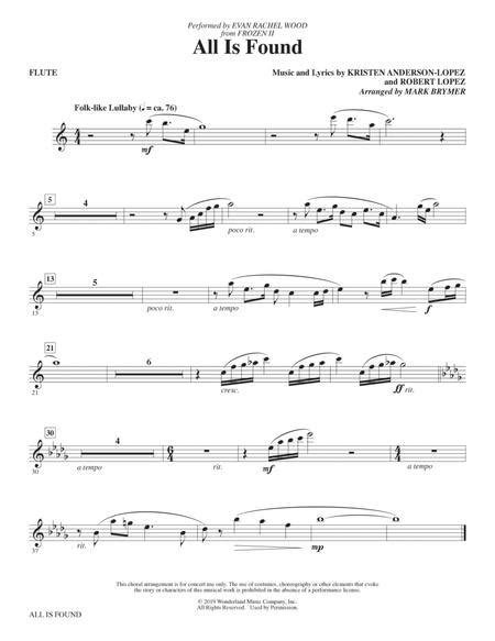 All Is Found From Disneys Frozen 2 Arr Mark Brymer Flute By