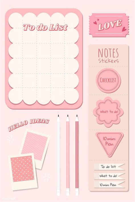 Beautiful Pink Stationery Planner Set