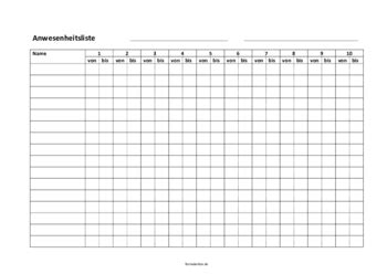 Erstellen sie pivottables mithilfe verknüpfter tabellen in der feldliste. Anwesenheitsliste (PDF) | Pdf-Vorlage zum Ausdrucken