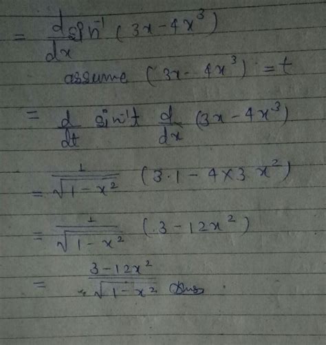 Differentiate Sin Inverse3x 4x3