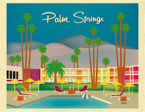 Palm Springs Art Print Skyline Palm Srings Retro Wall Decor Etsy Uk