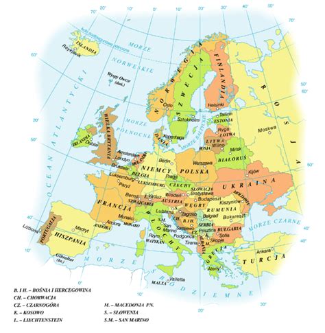 Mapa Polityczna Europy I Podział Administracyjny Polski 52 Off