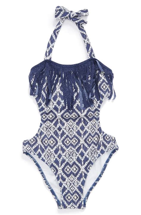 To The 9s Fringe Cutout One Piece Swimsuit Big Girls Nordstrom