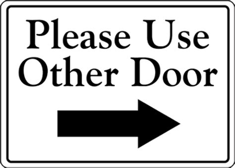 Please Use Other Door Sign With Arrow Printable Printable Word Searches