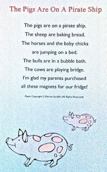 Poem The Pigs Are On A Pirate Ship Poetry Books For Kids Preschool
