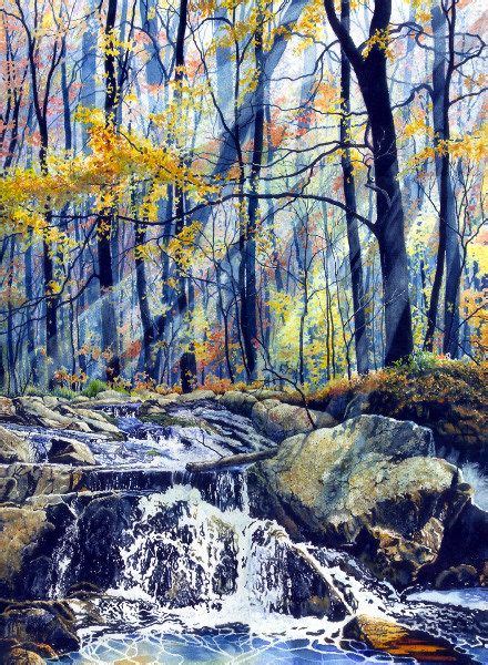 Mountain Stream Painting Creek In The Woods Landscape Paintings