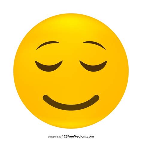 Relieved Face Emoji Icons Vector Emoji Emoji Faces Smiley Emoji