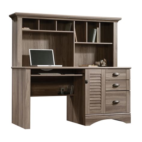Shop our selection of computer desks with hutches, perfect for extra storage right at your workstation. Sauder Harbor View Computer Desk w/Hutch